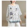 DIMANAF 2026 Plus Size New T-Shirt Tees Women Print Loose Casual Casual Lady Tops Shirts Oversize Summer