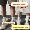 Couple Socks Magnetic Hand In Hand for a Lifetime Halloween Socks Black White Unisex Hand In Hand Good Friend Socks