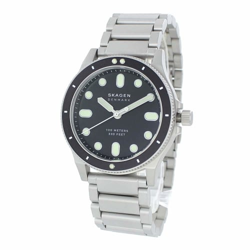 

Skagen FISK watch for men and women, black dial, silver, unisex, SKW6666