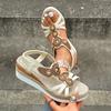 Summer Oversized Bohemian Shoes for Women In Sandals Fashionable Water Diamond Wedge Heel Sandals