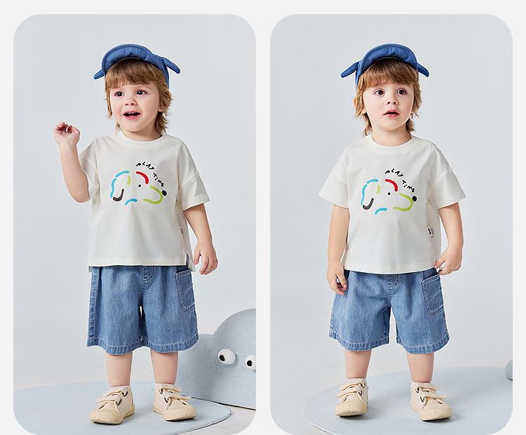 Cotton and Linen Soft Denim Mini Pants for Boys and Girls