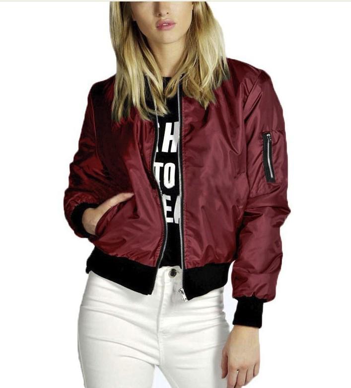 European American Autumn/Winter 2016 Solid Color Short Zipper Fashion Outerwear Jacket