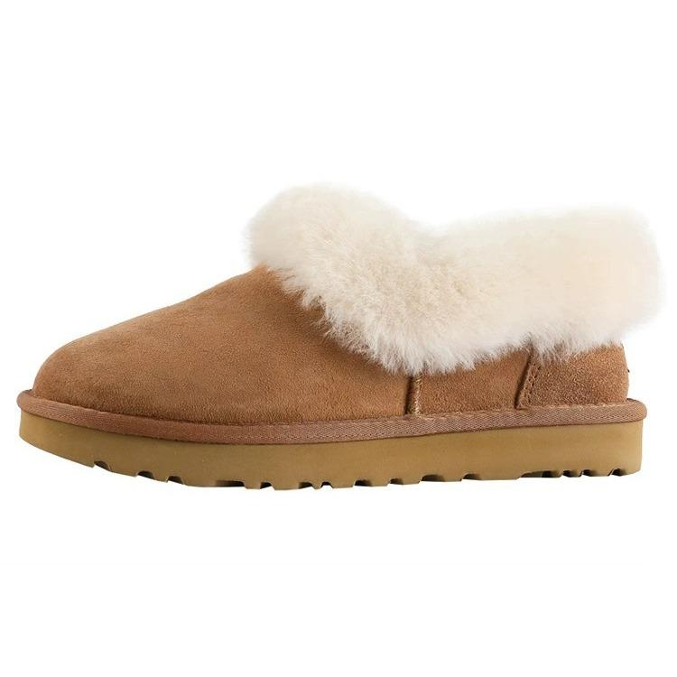 Northeast short boots snow boots women's winter fur integrated 2025 new one-pedal lazy fluffy shoes velvet cotton shoes