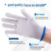 Star Sail White Cotton Thin Coated Finger Gloves