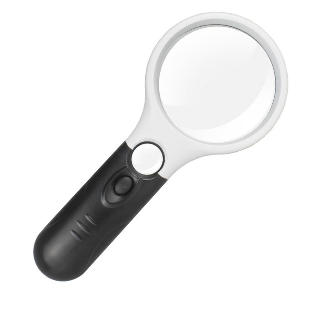 1PC handheld magnifying glass 45 times double lens reading elderly portable large mirror high definition strong light LED