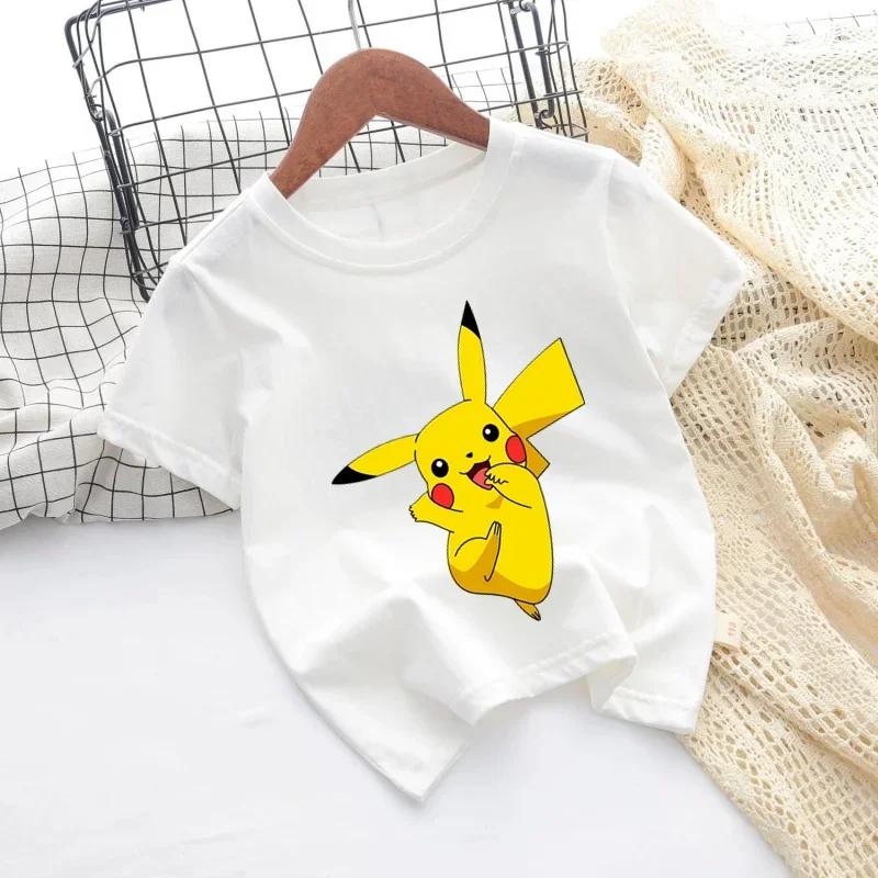 New Cartoon Printed Pikachu Game T-shirt for Kids - Short Sleeve Boys' and Girls' Casual Shirt for 2025 Sports Shirt
