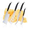 Jaswehome Laguiole Cheese Knives Set Butter Spreader Black ABS 2CR14SS Cutting Spear Pizza Pronged Cheese Clever Tools 1