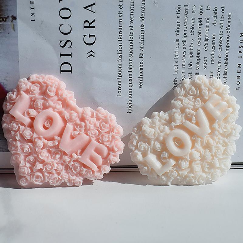1Pc różowe serce kształt silikonowe formy Diy miłość kwiat świeca narzędzie do robienia gipsu czekoladowe lody formy Decor prezenty na walentynki