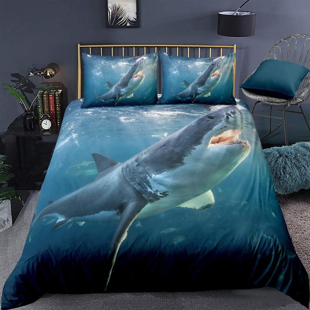 Ocean Beach Palm Tree Duvet Cover Set Sea Wave Polyester Quilt Cover Tropical Leaves Hawaiian Vacation Print For Kid Adult Teen