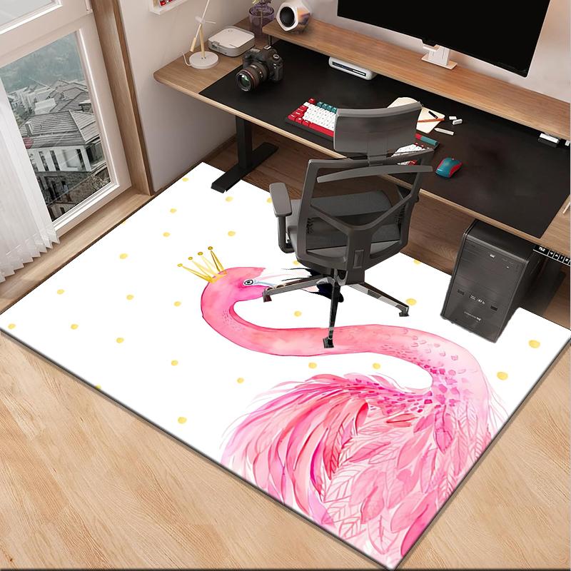 Flamingo In Tropical Paradise Office Rug Chair Mat, Entryway Carpet, Suitable for Front Door, Bedroom, Living Room, Desk, Holiday Gift