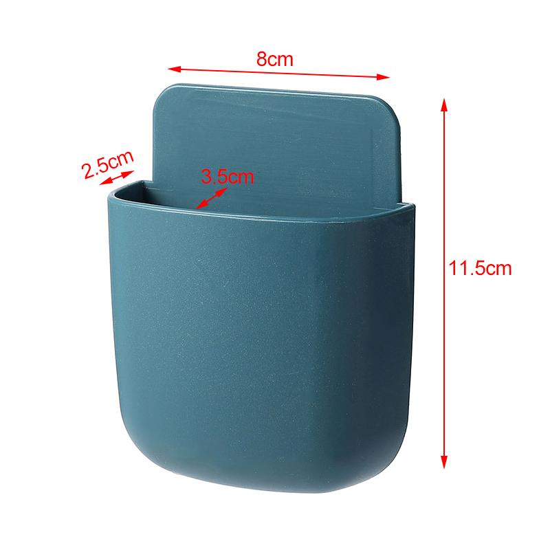 Multifunctional Wall Mounted Storage Box Mobile Phone Plug Holder Stand Rack Remote Control Storage Organizer Case