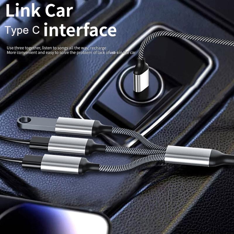 USB C Male to 2/3 USB C Female Splitter Cord Converters Multiple Hubs USB C Port Hub Charger Power Split Adapter 11.81in