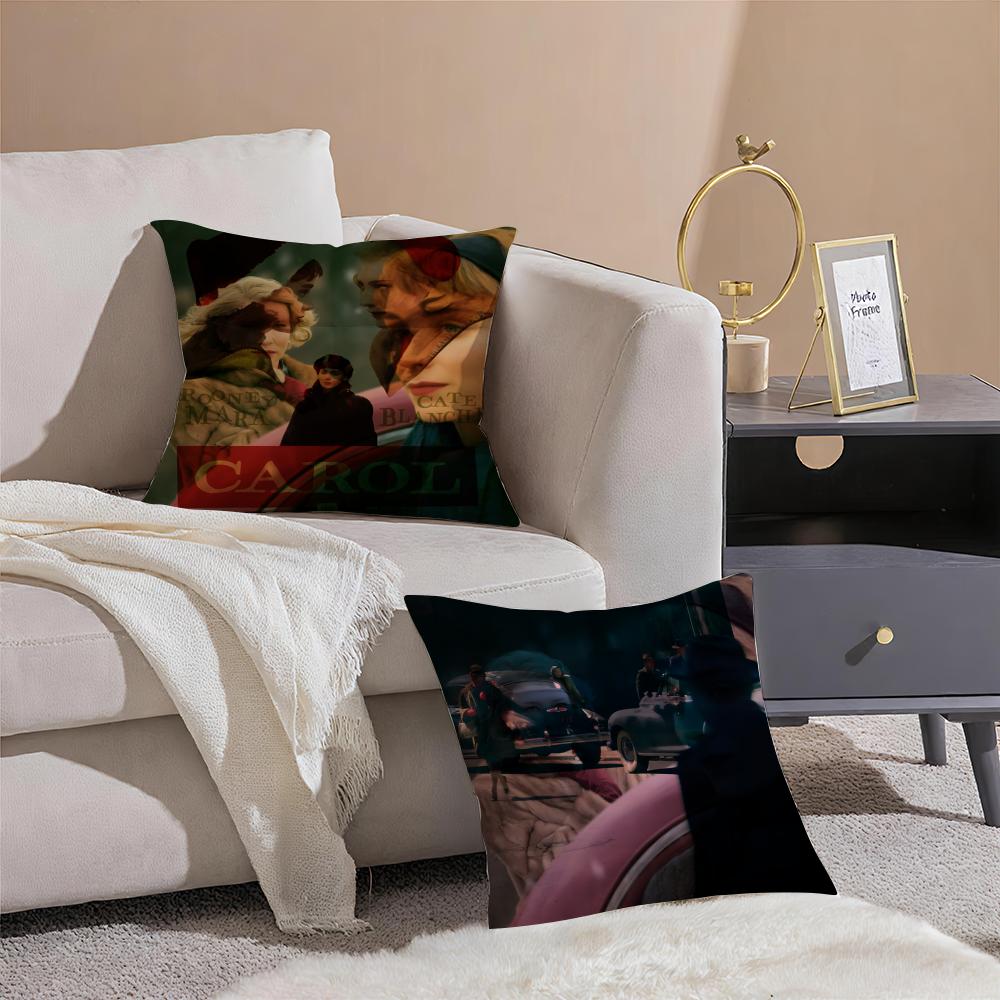 Cushion Cover Anti-dustmite Pillowcase Invisible Zipper Silky Short Plush Sofa Cushion Cover Carol Classic Movie