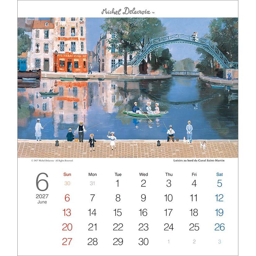 TODAN Michel Delacroix 2027 Desk Calendar Artistic French Townscape Paintings 16 Pages Office Planner CL27-1053
