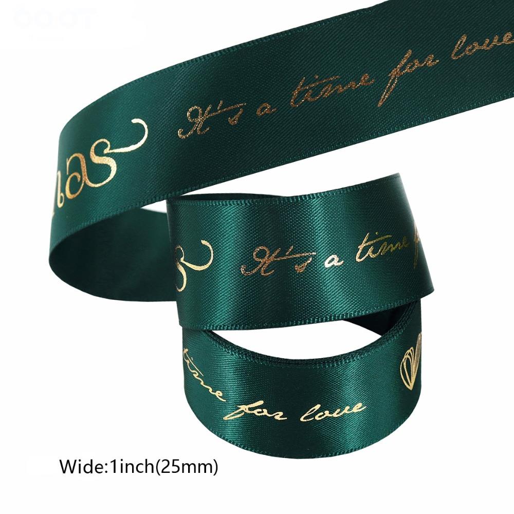 New 4.5 Meter Christmas Ribbon Ployester DIY Crafts Printing Ribbon Handmade Christmas Decoration Xmas Gift Wrapping Ribbon