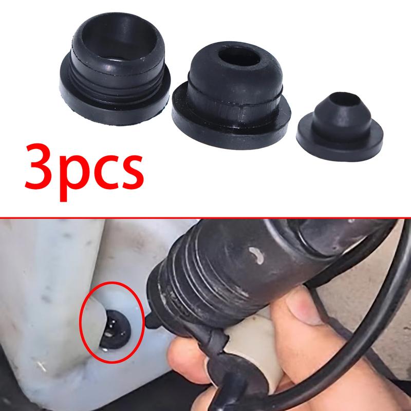 3pcs Universal Washer Pump Grommets Windscreen Windshield Headlight Rubber Seal Gasket Reservoir Water Bottle Leaking spare part