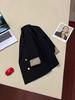 Women's Black Loose Casual Suit Jacket with Turn-up Sleeves - Korean Style for Spring and Autumn