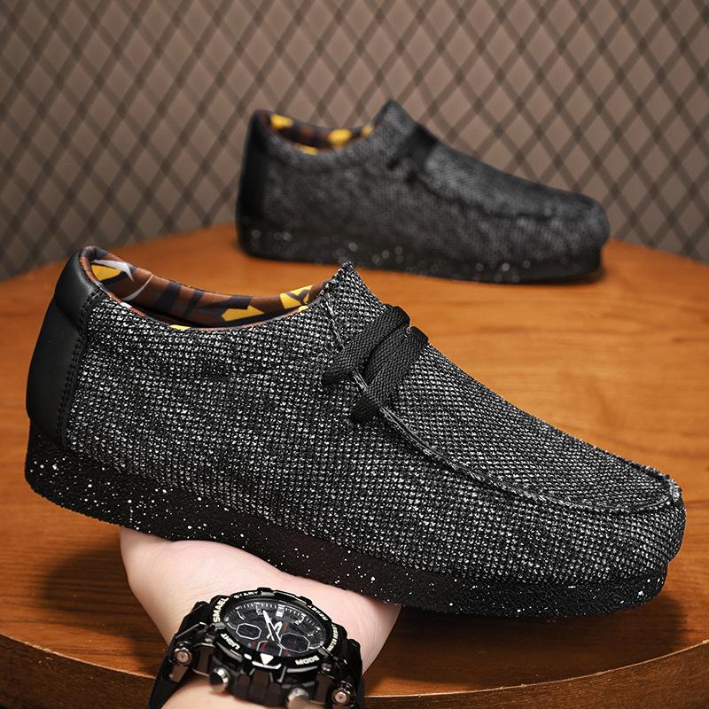 

Summer Men s Linen Covered Canvas Shoes Fashionable and Casual Loafers Thick Soled Casual Sneakers Autumn Casual Shoes 44
