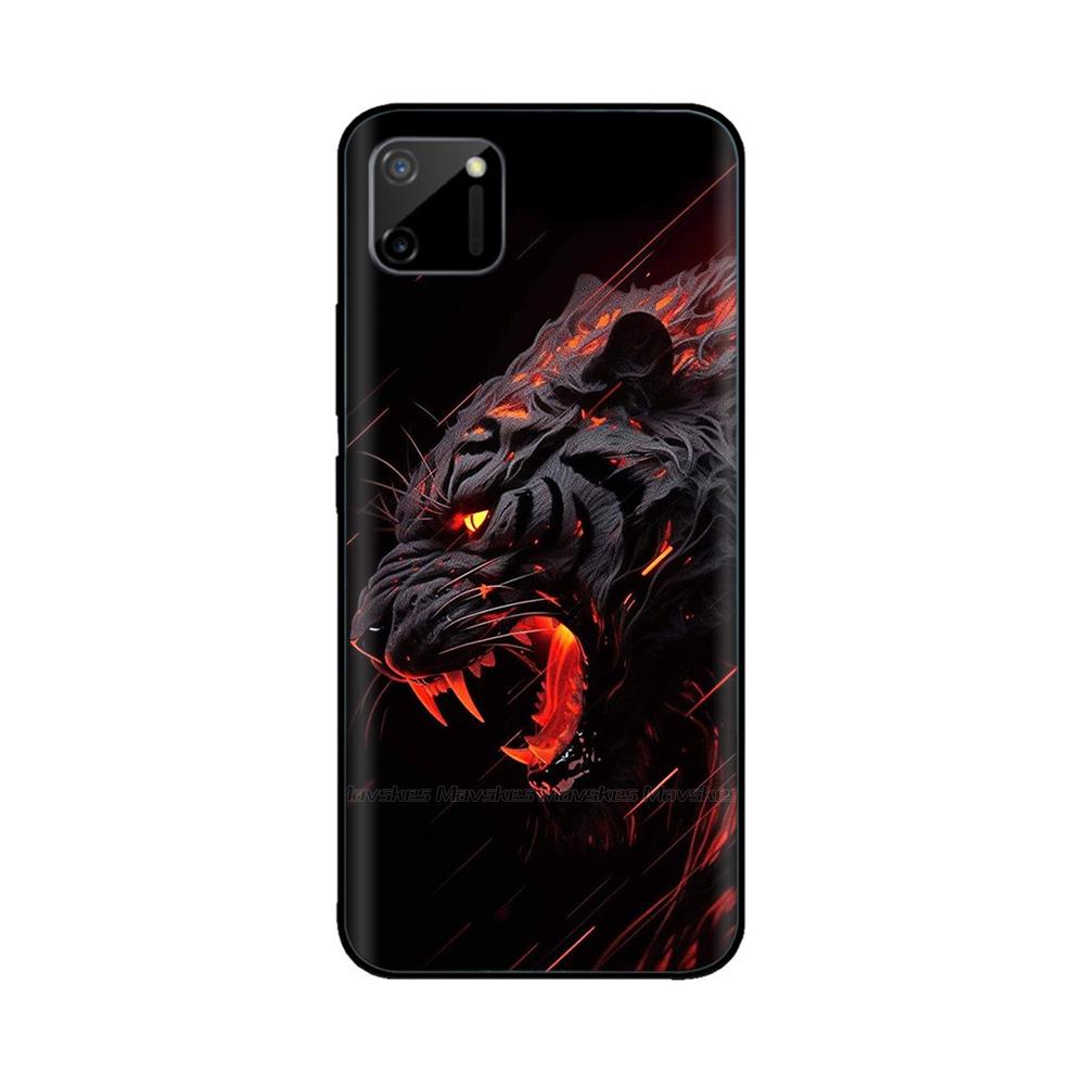 For Oppo Realme C11 RMX2185 Case Cover For Realme C11 2021 RMX3231 Flowers Soft Liquid Silicone Phone Shell for RealmeC11 Coque