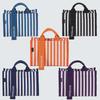Drezm Korean Crossbody Tote - Small Square Canvas Striped Bag for Women