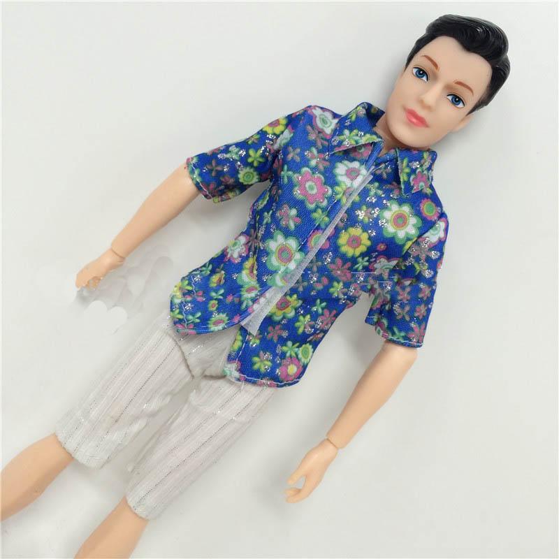 3SetsTops Hemd Kurze Jeans Hosen Kleidung Für Ken Puppe Outfits Kleidung Für Barbies Freund Ken Puppen Puppenhaus Zubehör Kinder Spielzeug