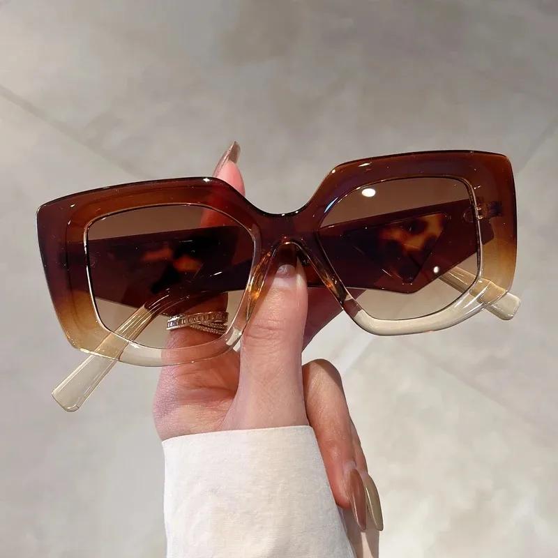 Vintage Brand Designer Polygon Sunglasses Women For Men Luxury Fashion Sun Glasses Trendy Punk Ladies Orange Big Shades