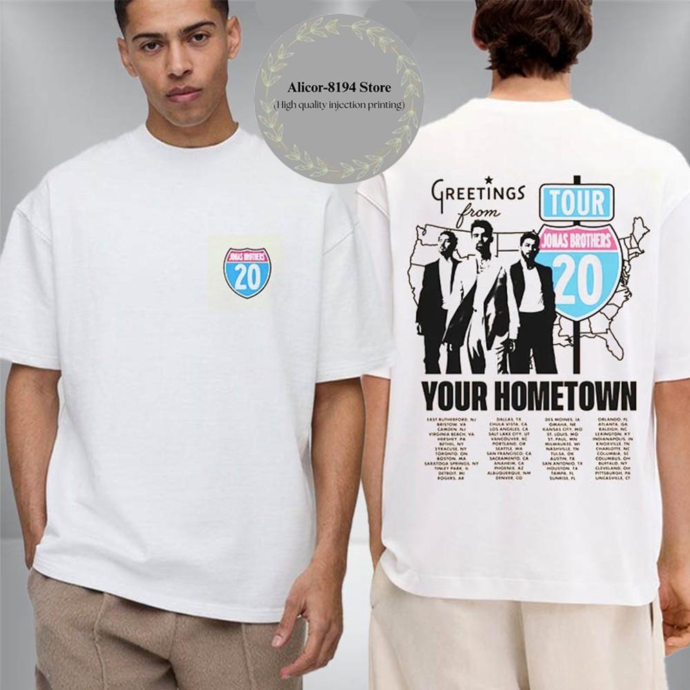 

Jonas Brothers Greetings From Your Hometown Route 20 Tour 2025 T Shirt 4XL