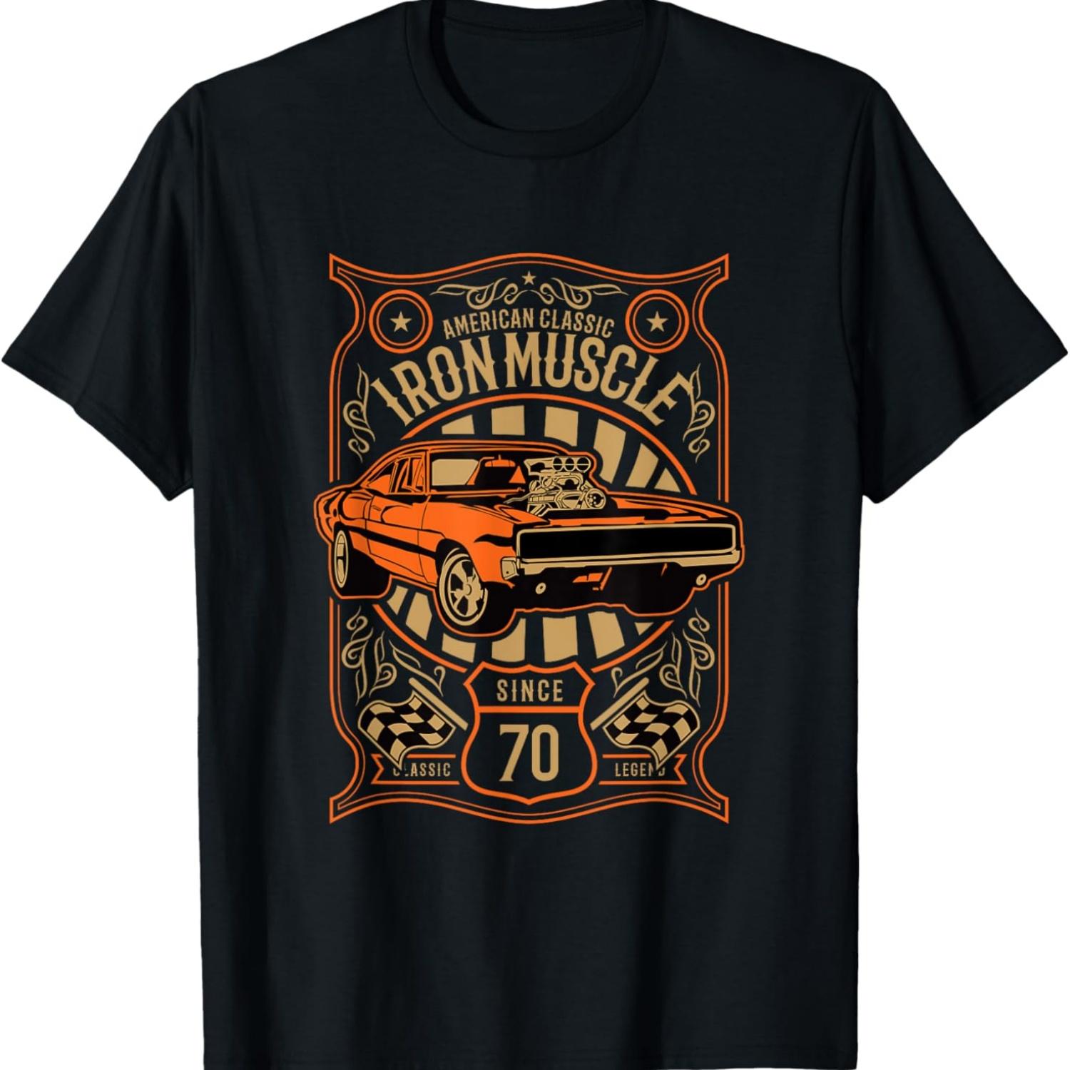 

American Muscle Cars Iron Muscle T Shirt T-Shirt XXXXXL чёрный