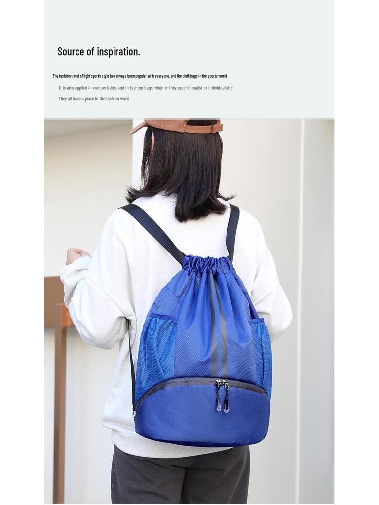 Waterproof Drawstring Bag for Wet/Dry Separation - Perfect for Swimming, Swimsuit Storage, and Basketball Gear for Men and Women