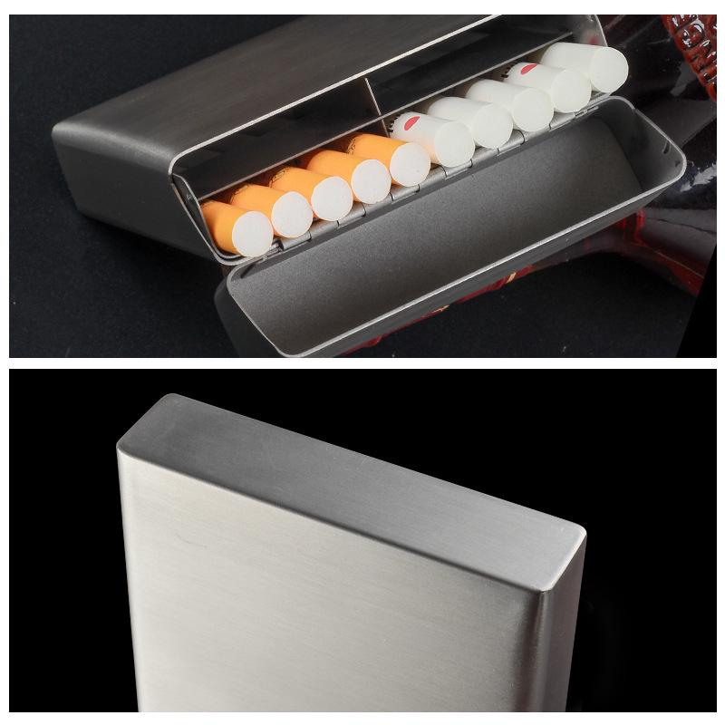 Stainless Steel 4-Section King-Size Cigarette Case with Metal Dividers - Heavy Duty for Men