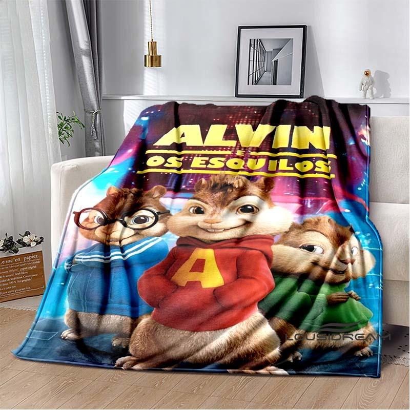 La manta de franela de la caricatura Alvin y las Ardillas es suave y cálida, adecuada para dormitorios, salas de estar, mesitas de noche, viajes