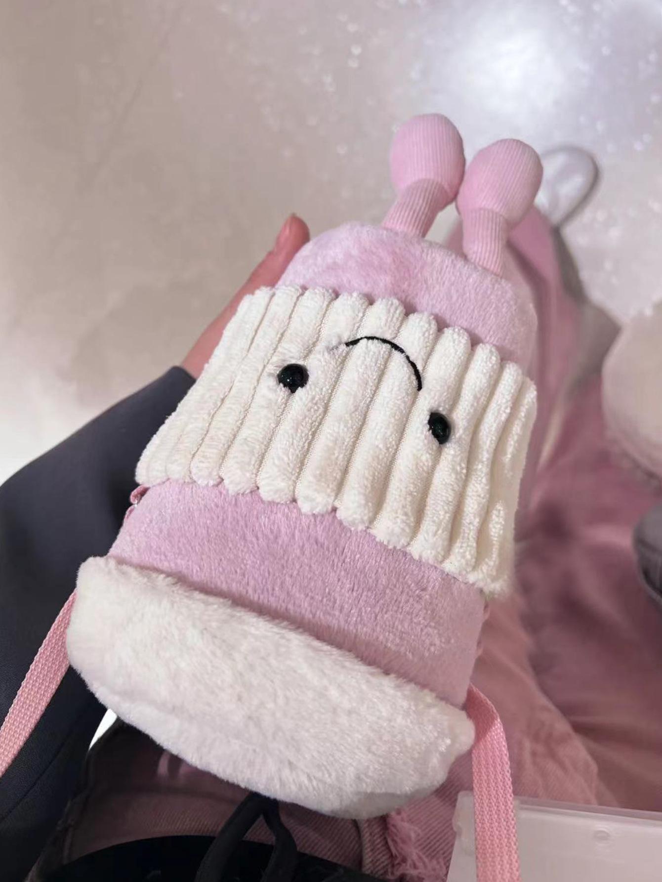 

Мягкий мультяшный пакетик для молочного чая, симпатичная кукольная сумка в форме животного, косая сумка на одно плечо, чехол для чашки. розовый