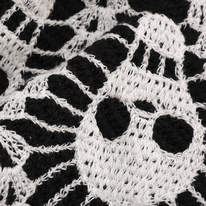 Knitted Cotton Halloween Bat Head Scarf Hat Multifunctional Triangle Scarf Skull Headband for Women Party Cosplay