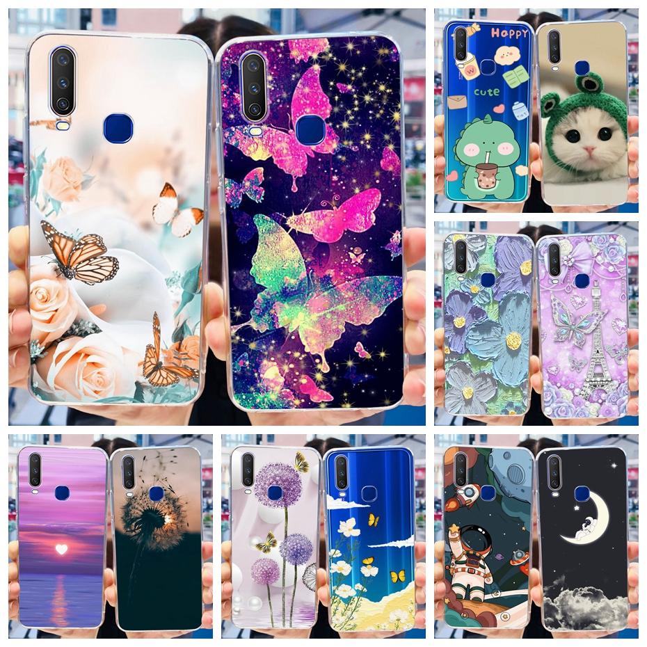 For Vivo Y12 1904 1940 Phone Case Fashion Butterfly Painted Soft Silicone TPU Cover For Vivo Y17 Y15 Y12 1902 1901 Bumper