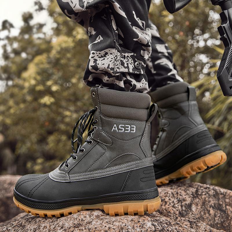 Fashion Black Casual Hiking Boots Warm and Fashionable Design Styles Outdoor Leisure Walking Daily Youth Adult Shoes Plus Size 39-48