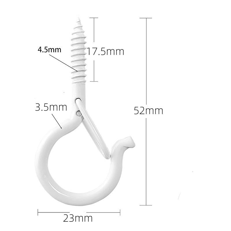 Q-Type Snap Hook with Safety Buckle for Wall/Ceiling Hanging of Flower Pots, Anti-Drop Design