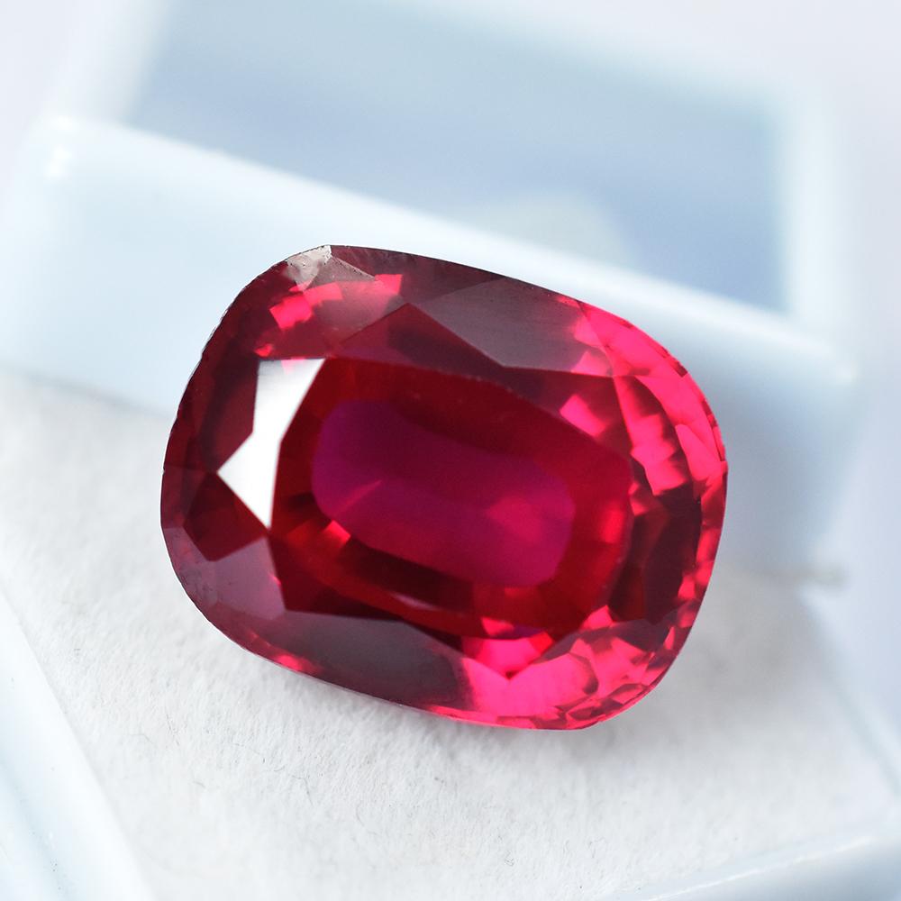 Blood Red Ruby Gemstone Natural 30.40 Ct CUSHION Cut Certified