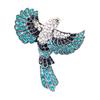 Large Hummingbird Brooch with Colorful Rhinestones Unique Fashion Lapel Pin Crystal Bird Shaped Badge Clothing Accessory