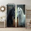 2 pcs   versatile polyester transparent curtains for home decoration Horse for use in bedrooms and living rooms