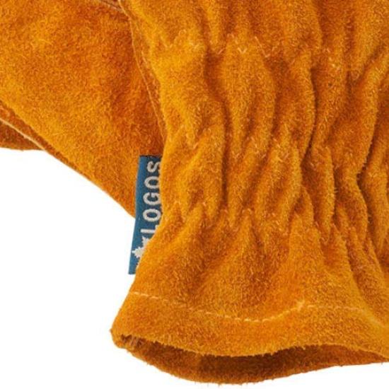 Logos BBQ Leather Size 81090922 Ideal for and BBQs Heat-Resistant Gloves, Medium, (approx.) 23cm, Camping, Outdoors,