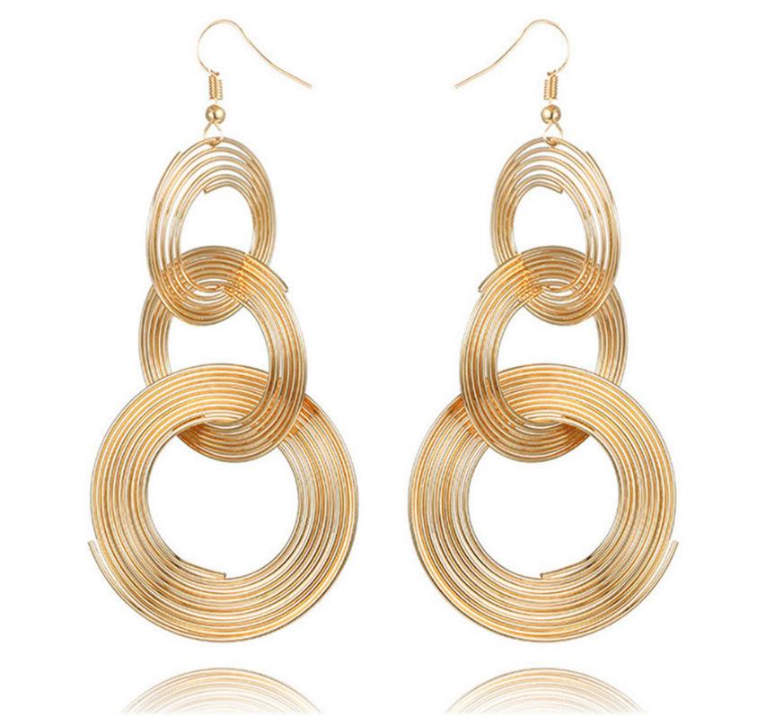 Versatile Retro Multi-layer Hoop Earrings for Women - Exaggerated European  American Style, Street  Nightclub Fashion.