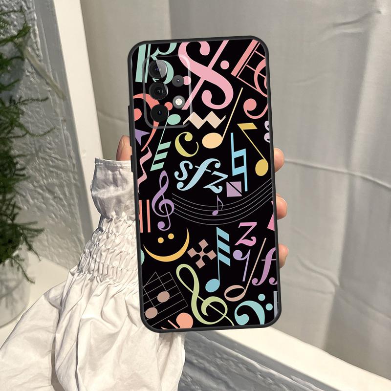 Music Score Musical Notes Case For Samsung Galaxy A52S A06 A16 A26 A36 A56 A55 A35 A15 A53 A32 A33 A13 A14 A34 A54 A17