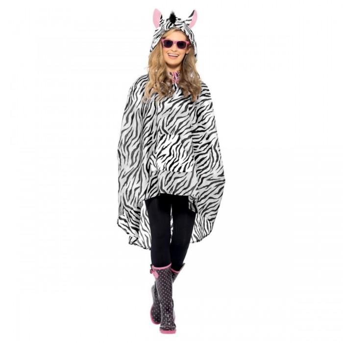 Smiffys Unisex Adult Zebra Costume Poncho