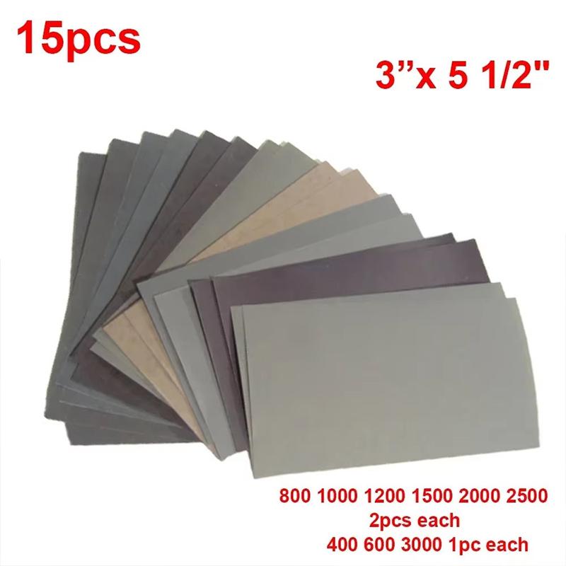 18pcs/Set Sandpaper Grit  Sandpaper Wet Dry Sanding Paper Abrasive Polishing Tools Furniture Wall Polishing and Buffing