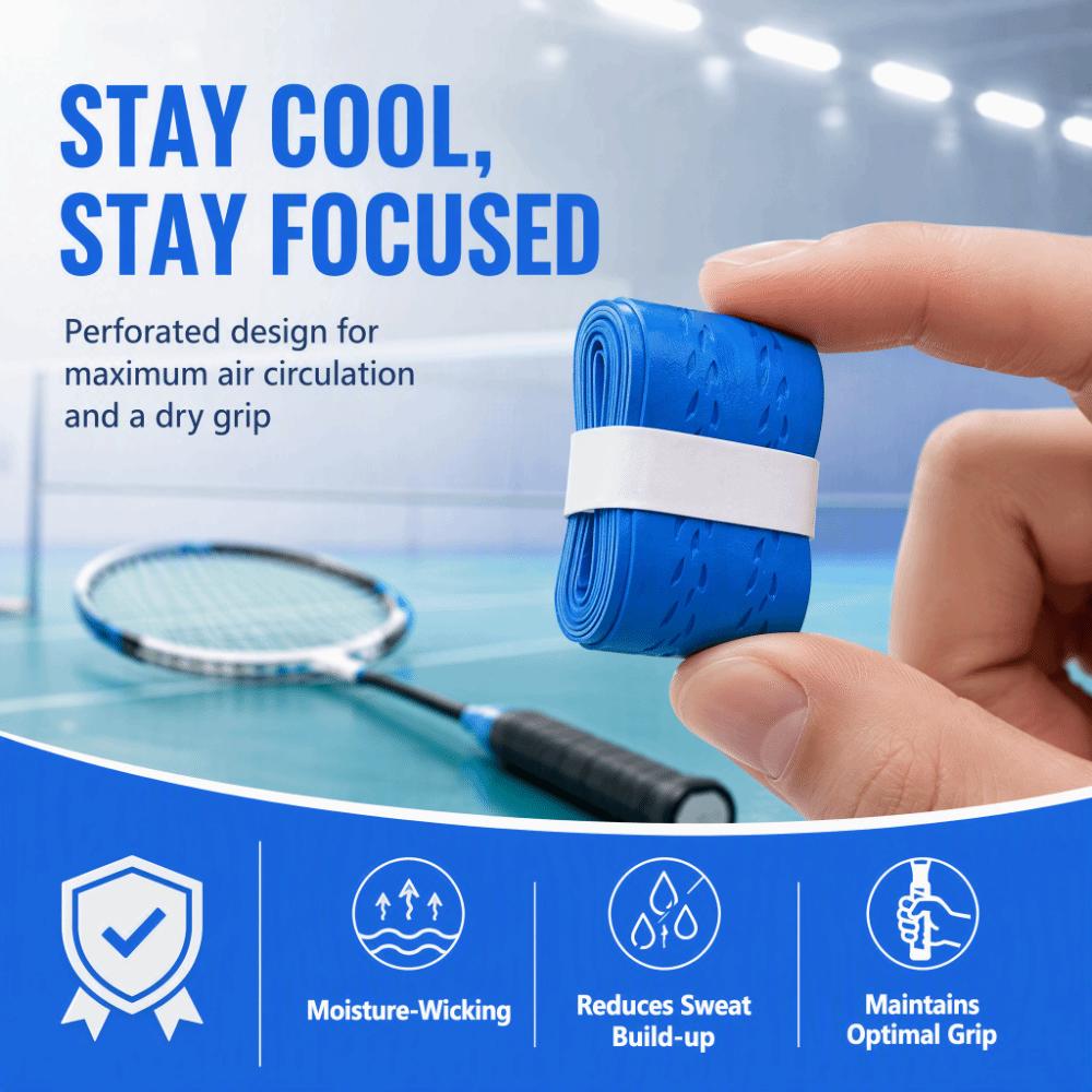 Sweat Absorption Tennis Overgrip Perforated Rackets Grip Badminton Overgrip  Outdoor Sports