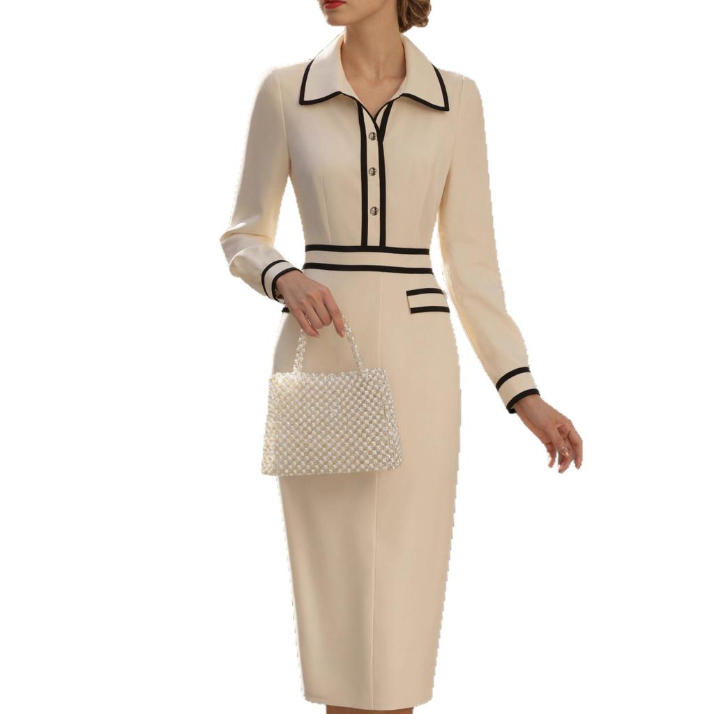 Independent Station European and American Cross-border 2025 French Celebrity Style Autumn New Temperament Niche Long Shirt Dress