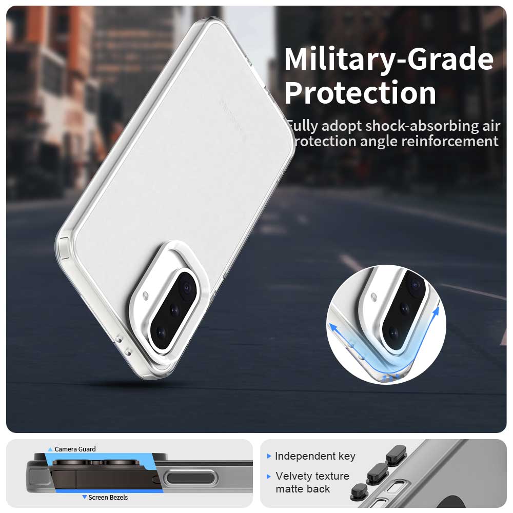 

For Samsung Galaxy A36 5G/A56 5G Case PC+TPU+PET Matte Anti-Drop Phone Back Cover Blue