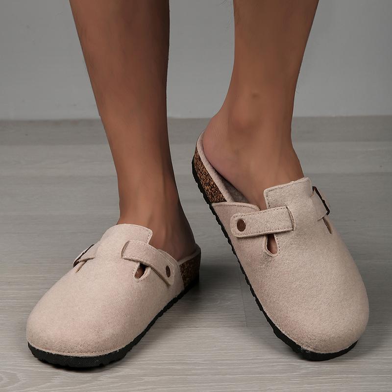 Fashion Men Half Shoes Casual Women Cork Clogs Slippers Fashion Suede Slip on Flat Sandals Soft-Soled Casual Sandals Antislip Outdoor