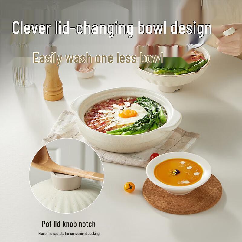 Chu Da Huang 3.5L Double-Lid Ceramic Casserole Pot