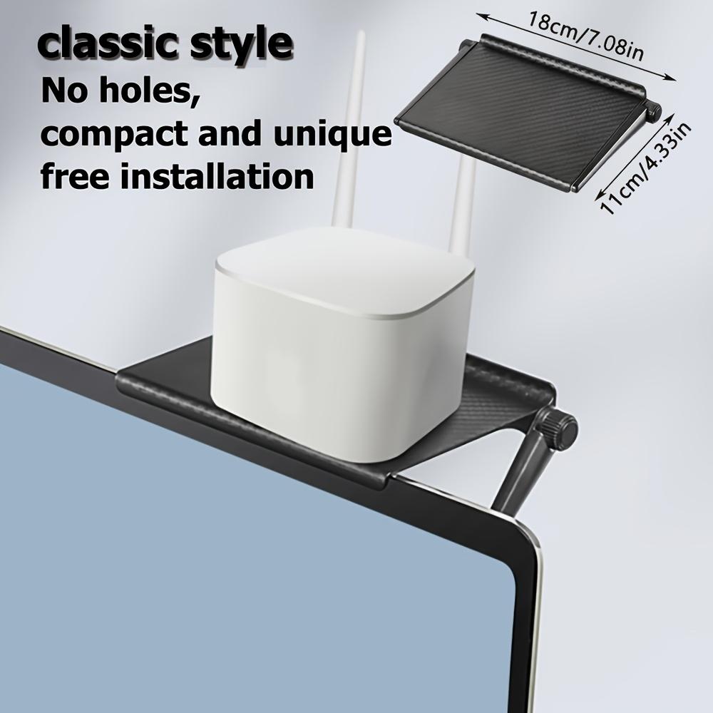 1pc Storage Shelf for Organizing Items, TV Screen Top Shelf, Desktop Computer Screen Organizer Living Room Remote Control, Router, Media Storage Rack